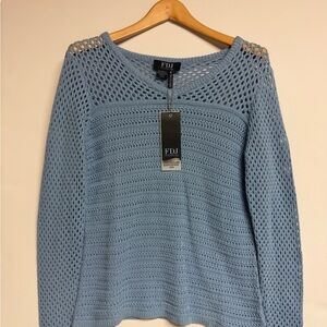 NWT FDJ Women's Sky Blue Knit Sweater S